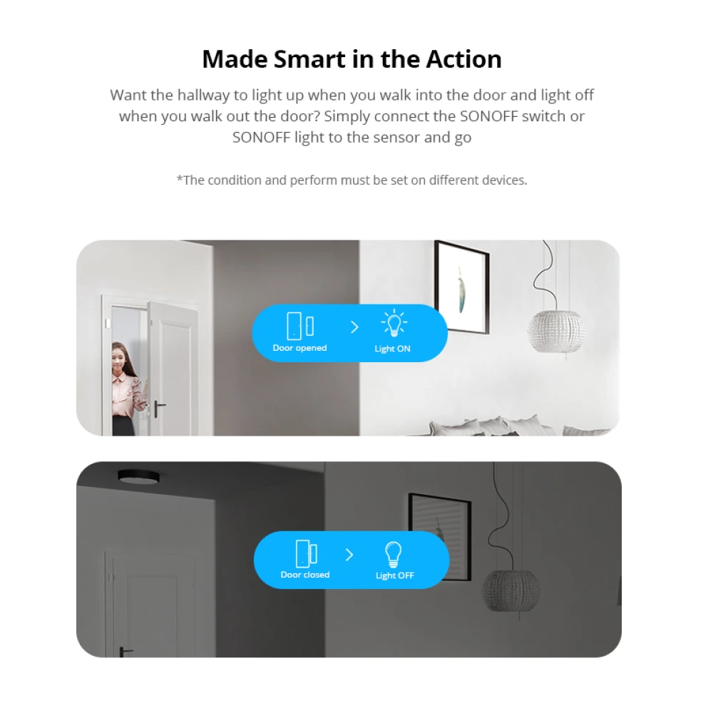 SONOFF SDW2 WiFi trådløs sensor til dør og vindue