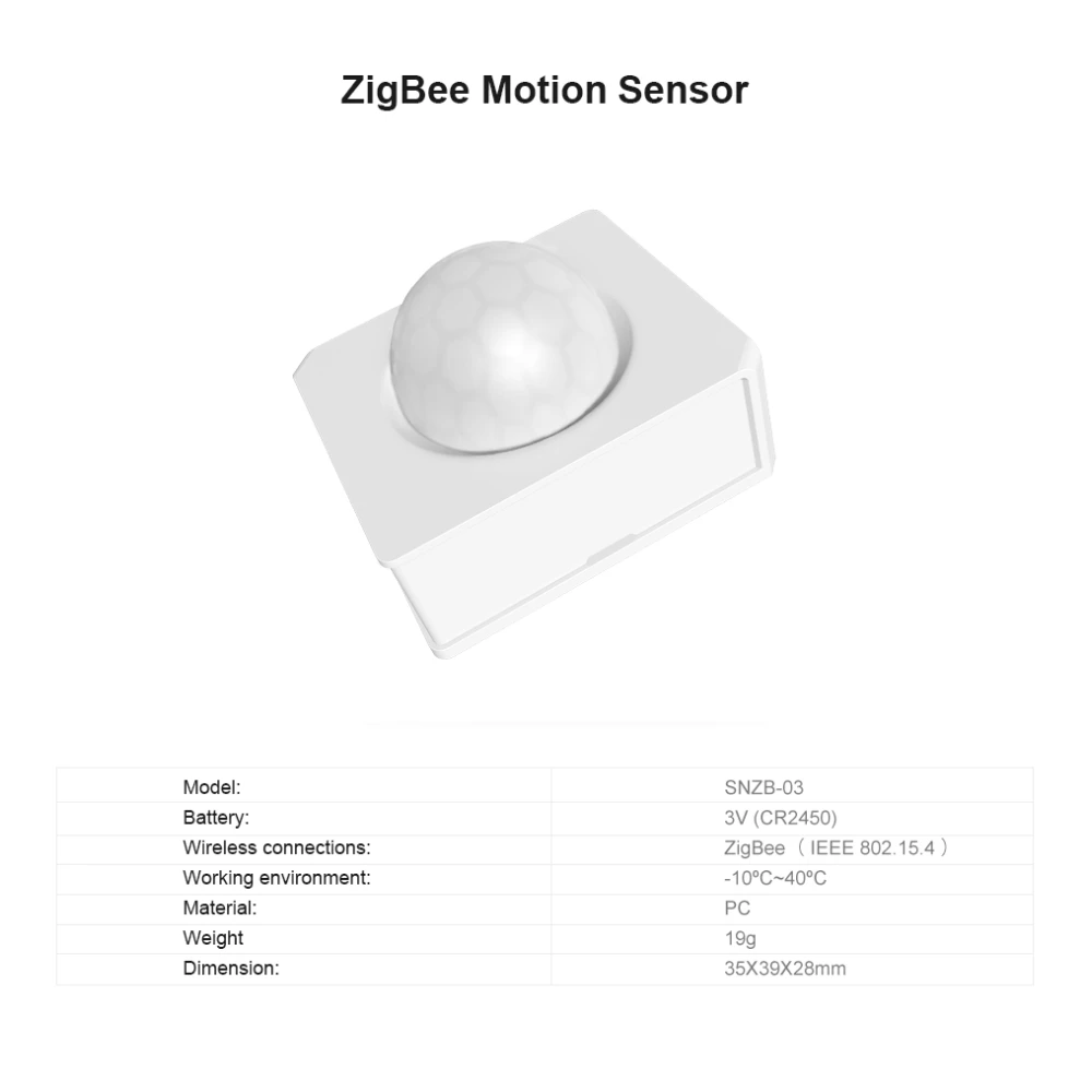 SONOFF SNZB-03 ZigBee bevægelsessensor - smart styring og præcis registrering