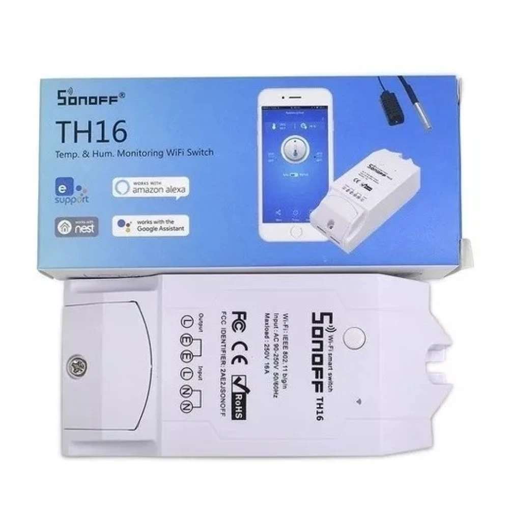 Sonoff TH16 WiFi - smart switch til temperatur- og fugtighedsovervågning