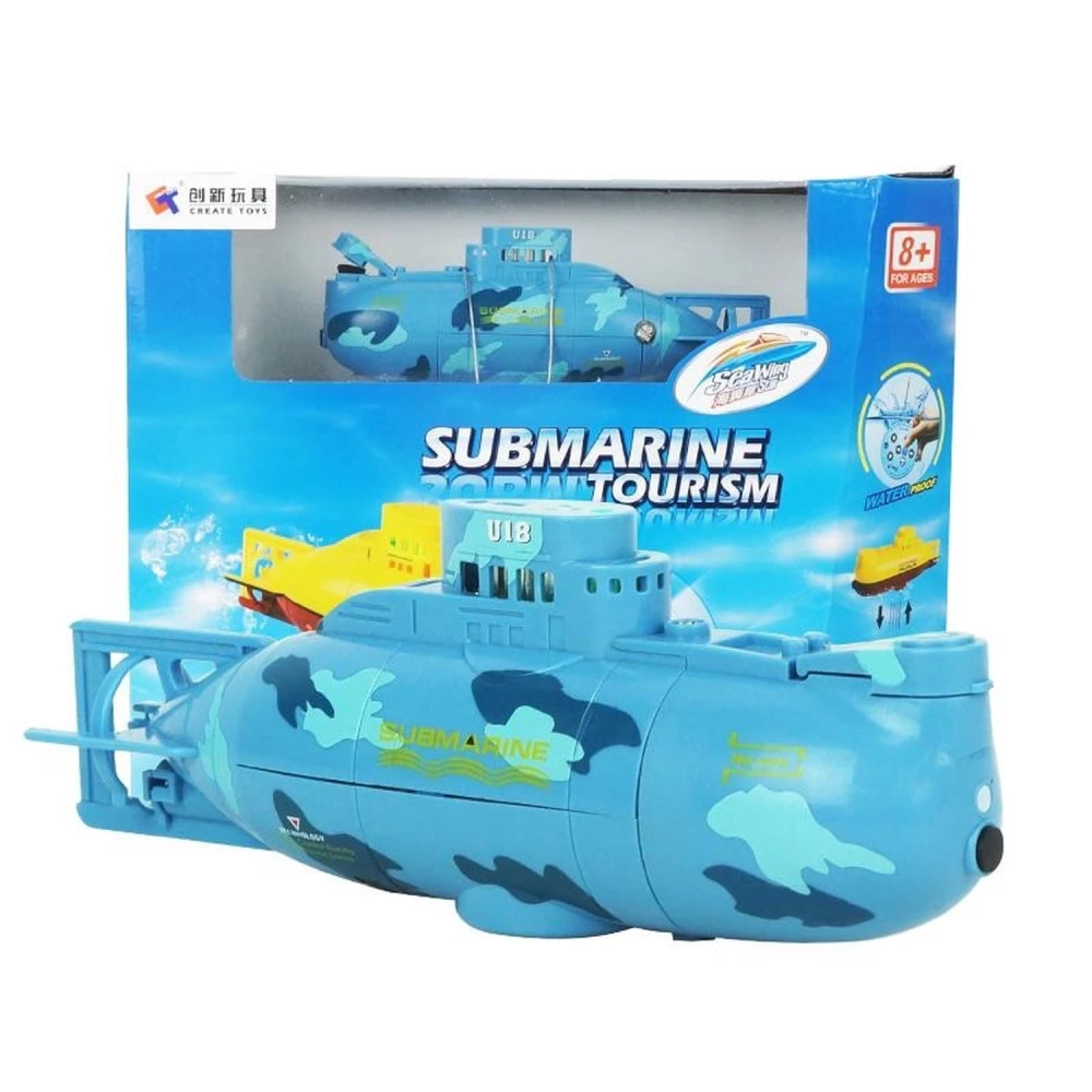 Mini RC-ubåd 3 kanaler - Rc Micro Submarine blå Satkit