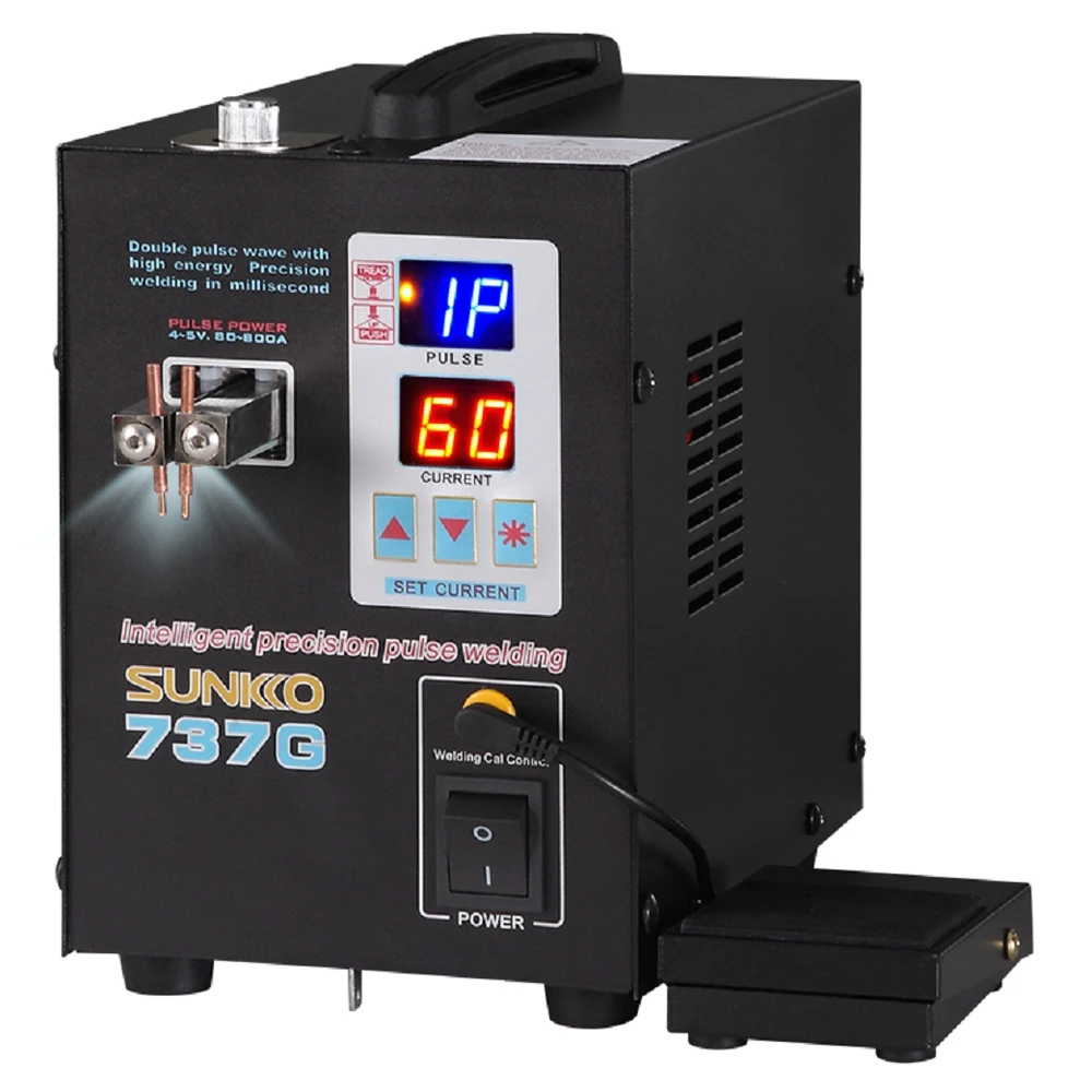 Sunkko 737g punktsvejser til 18650- og 2170-batterier
