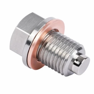 TSX TOOL Magnetisk Olieafløbsprop Rustfrit Stål M16 x 1,5 med Pakning - Oliekar Bil Motorcykel