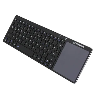 Trådløst 2.4GHz tastatur med touchpad til Smart TV og PC, ultra tyndt og bærbart
