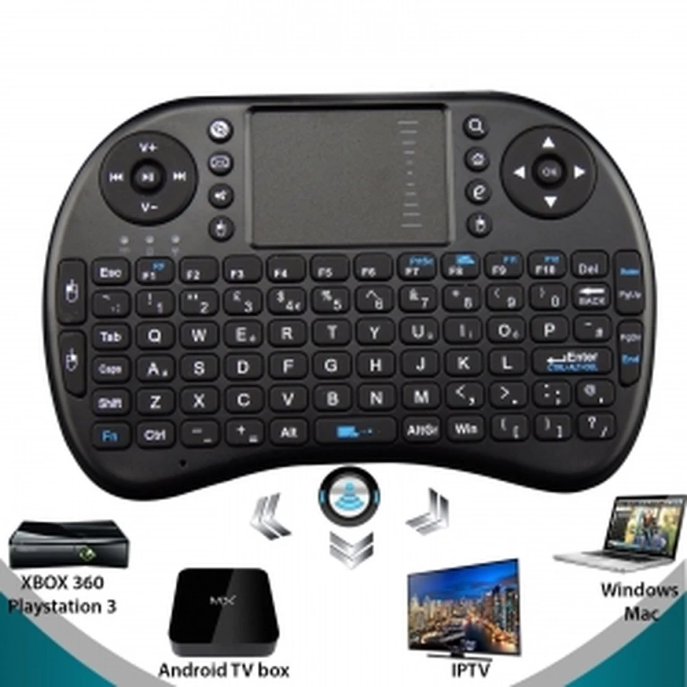 Trådløst tastatur med trackpad til Android TV T2 til mini PC og media center