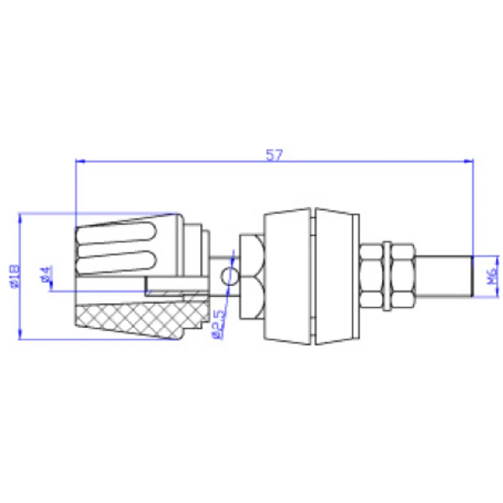 4 mm hunstik rød sort 60V 50A 2-pak Amass til panel