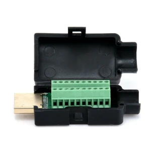HDMI 19P hanstik lodfri stik med sort kit