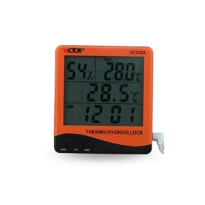 Digitalt termometer med udendørs føler Victor VC230A med hygrometer og alarm