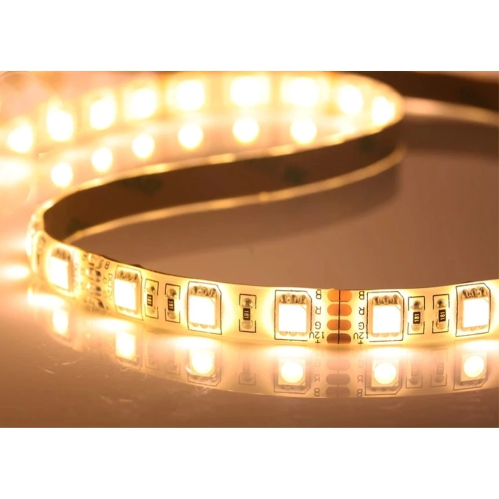 12V varm hvid LED-stribe 5 meter SMD5050 60LED/m 14W til inde og ude