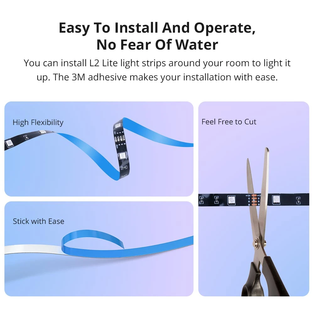 SONOFF L2 Lite smart WiFi LED strip 5 meter med fjernbetjening og app