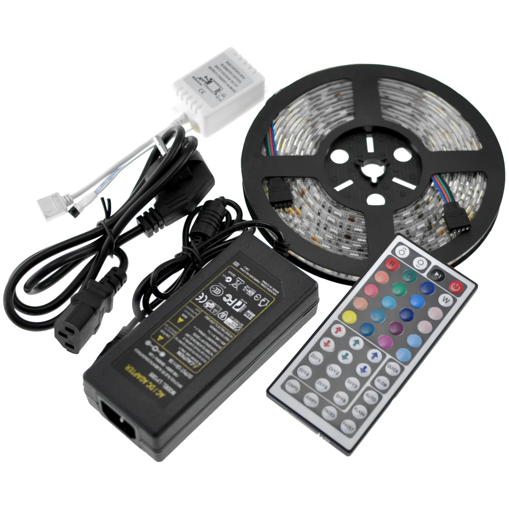 RGB LED-strimmel 5m 300 LED SMD 5050 med fjernbetjening