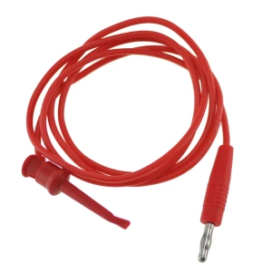 Amass Tl22080 Prøveledning med krokodillenæb og bananstik 1 meter 16AWG rød Satkit