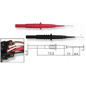 Amass TP4155 testprobe med 1mm spids til 4mm banan fra Amass