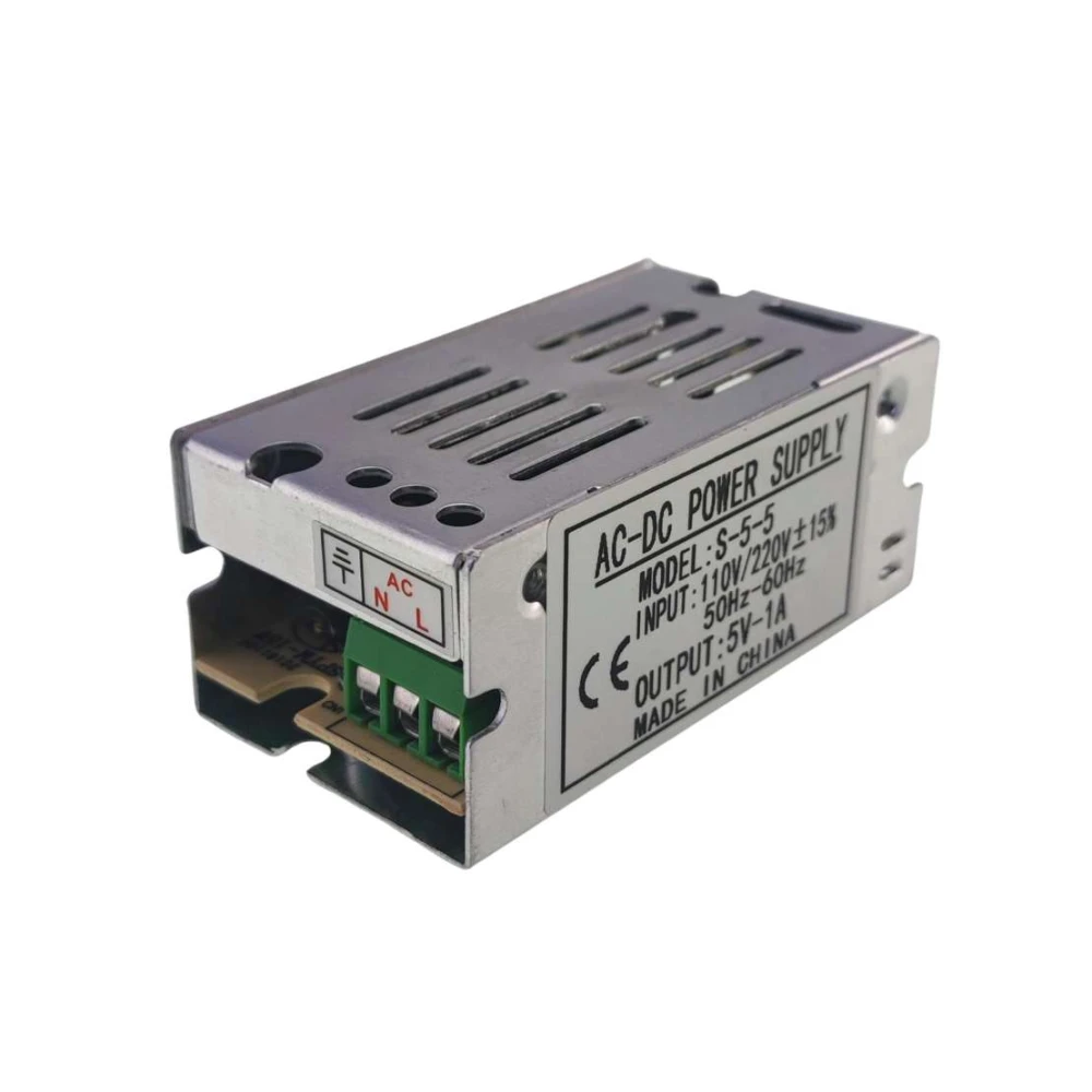 AC til DC transformator 220V til 5V 1 Ampere med metalkabinet YourLed