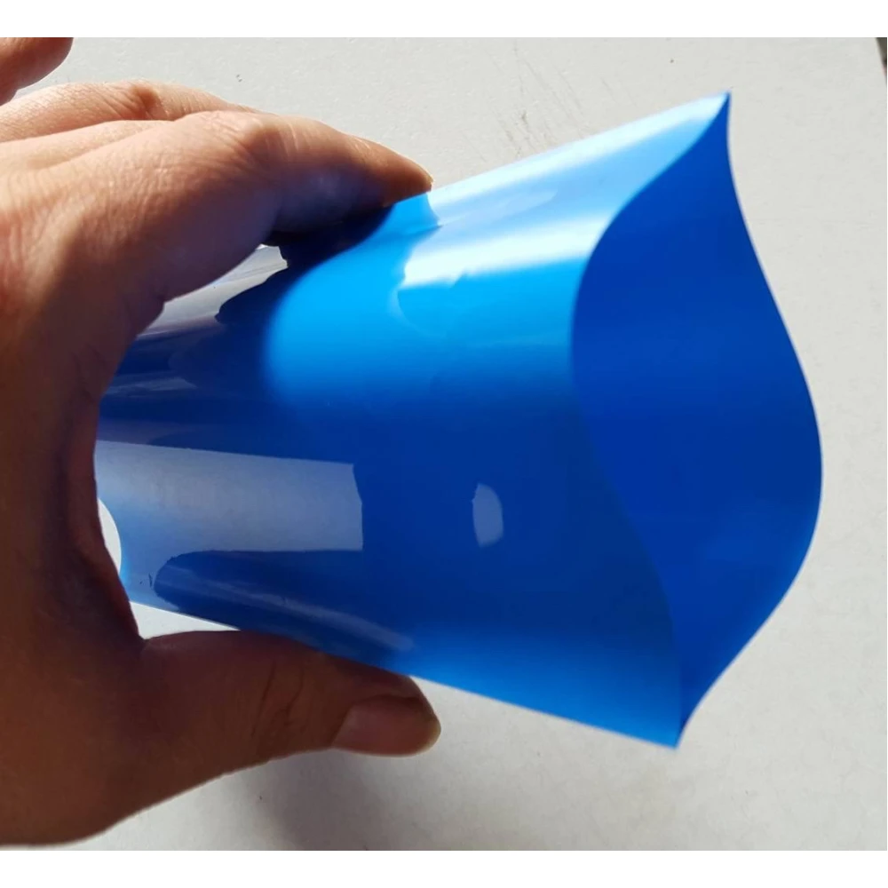 PVC krympeflex til batteripakke 1m x 280mm x 0.15mm blå
