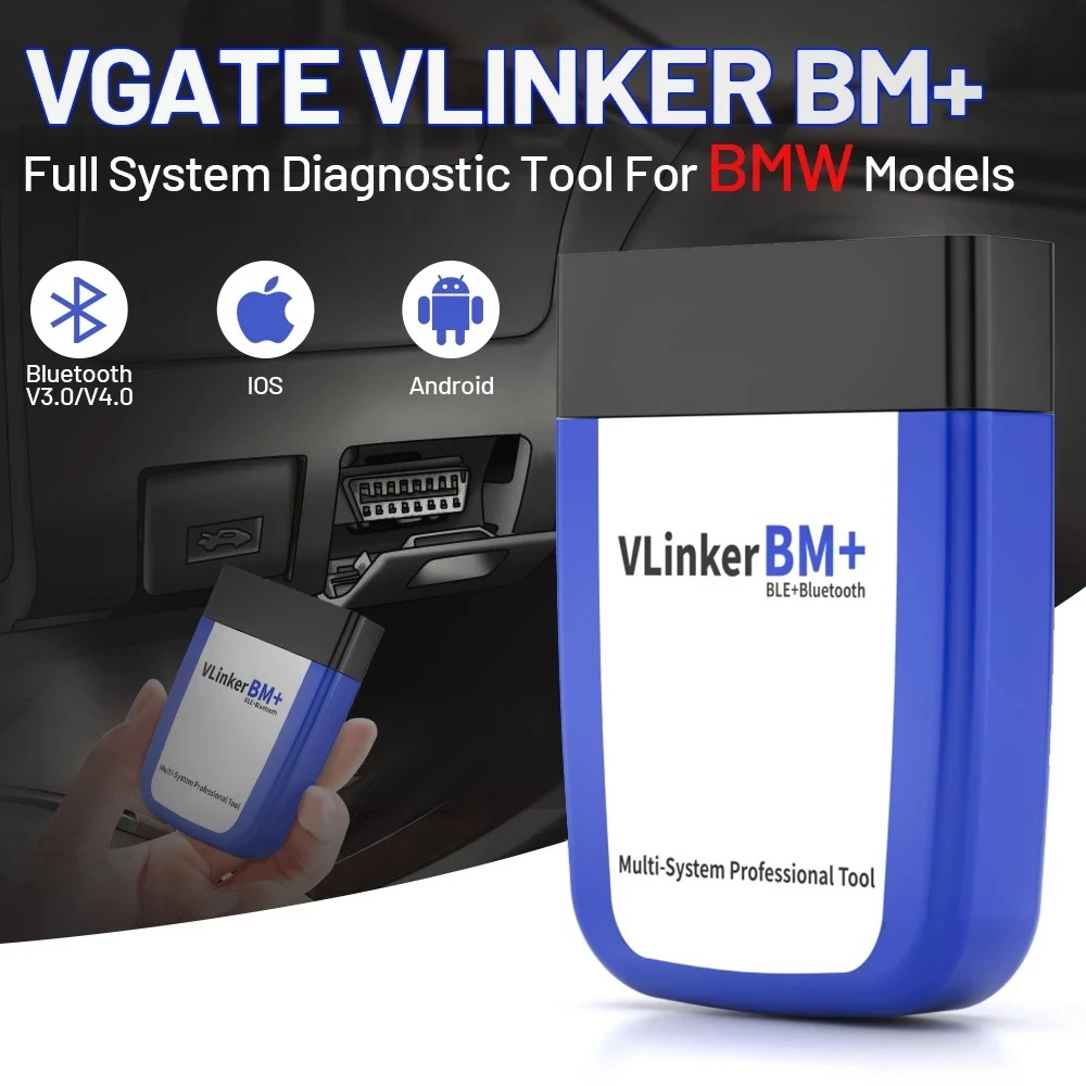 Vgate vLinker BM+ OBD2 Bluetooth-scanner til BMW og MINI til iOS og Android