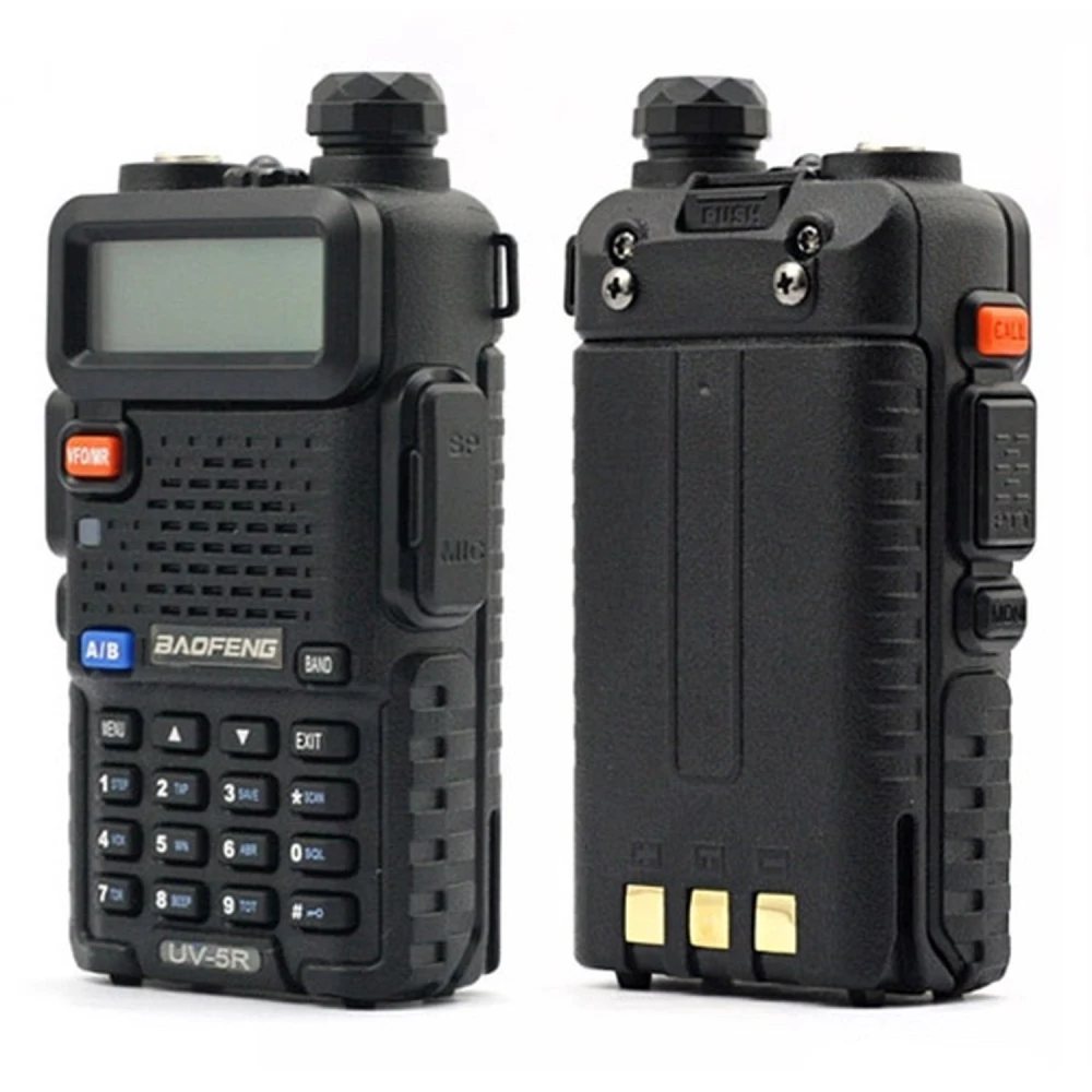 Baofeng UV-5R 8W walkie talkie med øresnegl og VHF/UHF