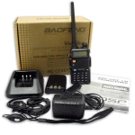 Baofeng UV-5R 8W walkie talkie med øresnegl og VHF/UHF
