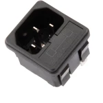 AC-02 strømindtag Schuko med sikringsholder og 3 hanterminaler